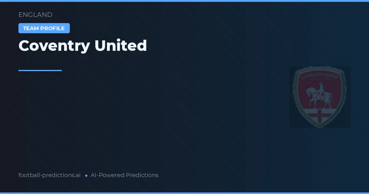 Coventry United Tipy a statistiky